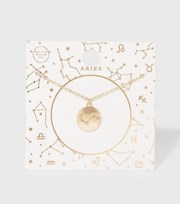 New Look Gold Aries Star Sign Diamante Pendant Necklace